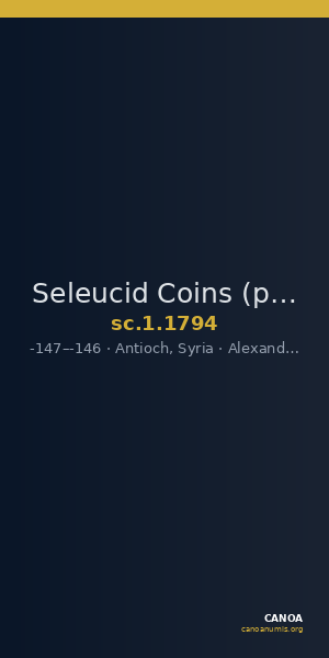 Seleucid Coins (part 2) 1794 — CANOA