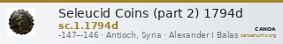 Seleucid Coins (part 2) 1794d — CANOA