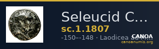 Seleucid Coins (part 2) 1807 — CANOA