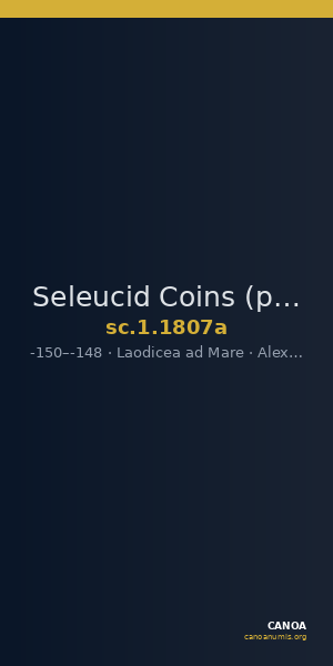 Seleucid Coins (part 2) 1807a — CANOA