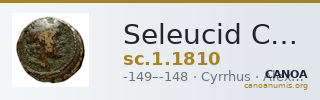 Seleucid Coins (part 2) 1810 — CANOA