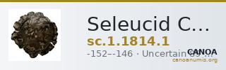 Seleucid Coins (part 2) 1814.1 — CANOA