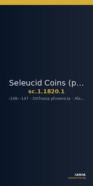 Seleucid Coins (part 2) 1820.1 — CANOA