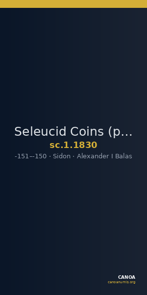 Seleucid Coins (part 2) 1830 — CANOA