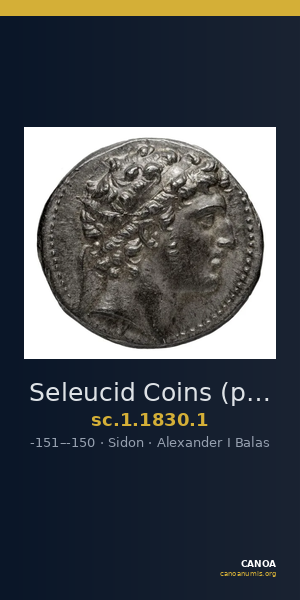 Seleucid Coins (part 2) 1830.1 — CANOA