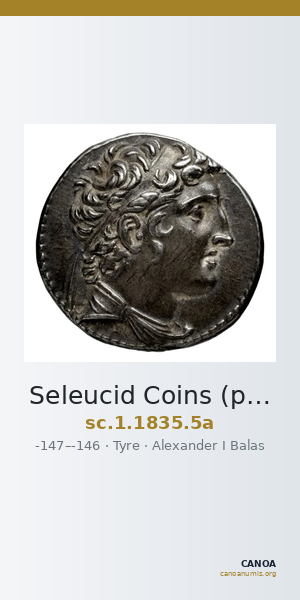 Seleucid Coins (part 2) 1835.5a — CANOA