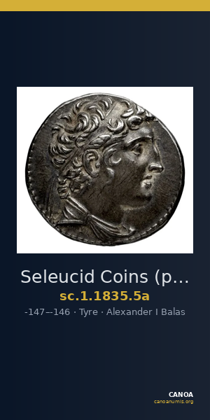 Seleucid Coins (part 2) 1835.5a — CANOA