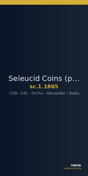 Seleucid Coins (part 2) 1865 — CANOA