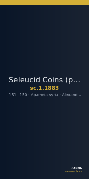 Seleucid Coins (part 2) 1883 — CANOA