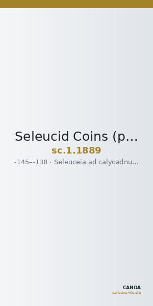 Seleucid Coins (part 2) 1889 — CANOA