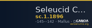 Seleucid Coins (part 2) 1896 — CANOA