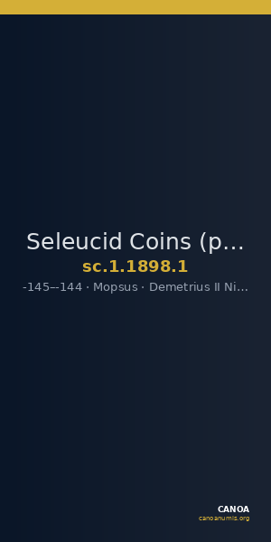Seleucid Coins (part 2) 1898.1 — CANOA