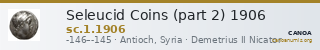 Seleucid Coins (part 2) 1906 — CANOA