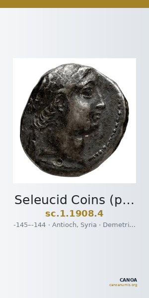 Seleucid Coins (part 2) 1908.4 — CANOA