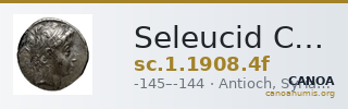 Seleucid Coins (part 2) 1908.4f — CANOA