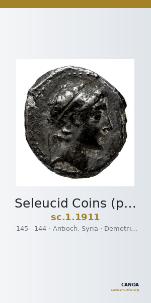 Seleucid Coins (part 2) 1911 — CANOA
