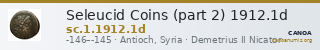 Seleucid Coins (part 2) 1912.1d — CANOA