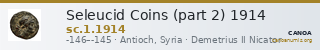 Seleucid Coins (part 2) 1914 — CANOA
