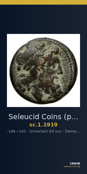 Seleucid Coins (part 2) 1919 — CANOA