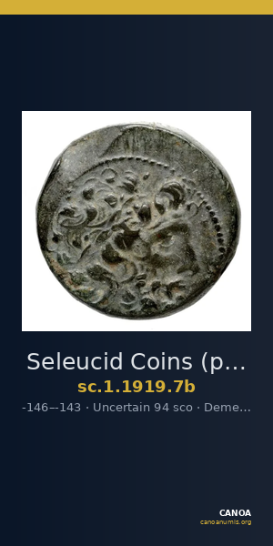 Seleucid Coins (part 2) 1919.7b — CANOA