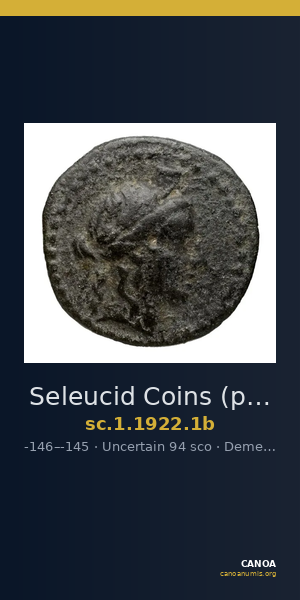 Seleucid Coins (part 2) 1922.1b — CANOA