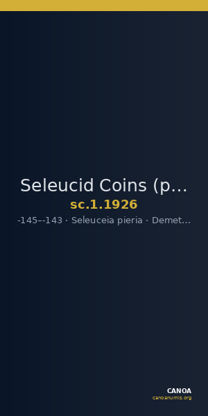 Seleucid Coins (part 2) 1926 — CANOA