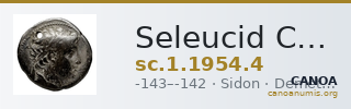 Seleucid Coins (part 2) 1954.4 — CANOA