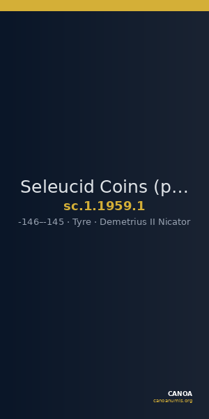 Seleucid Coins (part 2) 1959.1 — CANOA