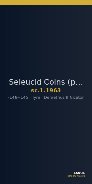 Seleucid Coins (part 2) 1963 — CANOA