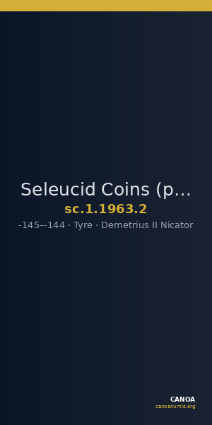 Seleucid Coins (part 2) 1963.2 — CANOA