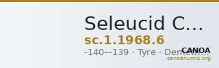 Seleucid Coins (part 2) 1968.6 — CANOA
