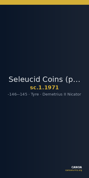 Seleucid Coins (part 2) 1971 — CANOA