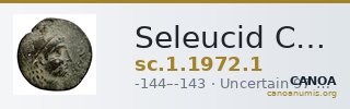 Seleucid Coins (part 2) 1972.1 — CANOA