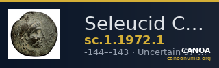 Seleucid Coins (part 2) 1972.1 — CANOA