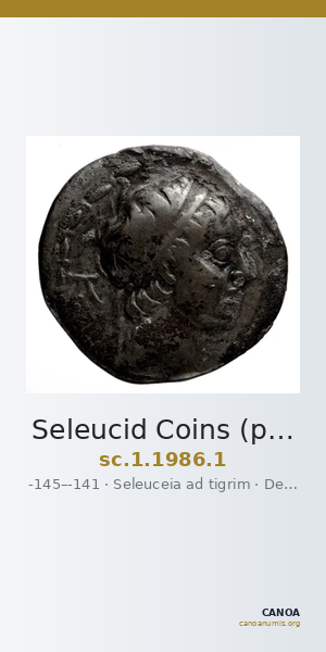 Seleucid Coins (part 2) 1986.1 — CANOA