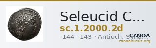 Seleucid Coins (part 2) 2000.2d — CANOA