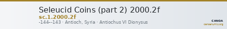 Seleucid Coins (part 2) 2000.2f — CANOA