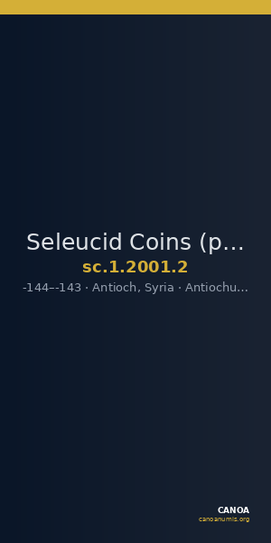 Seleucid Coins (part 2) 2001.2 — CANOA