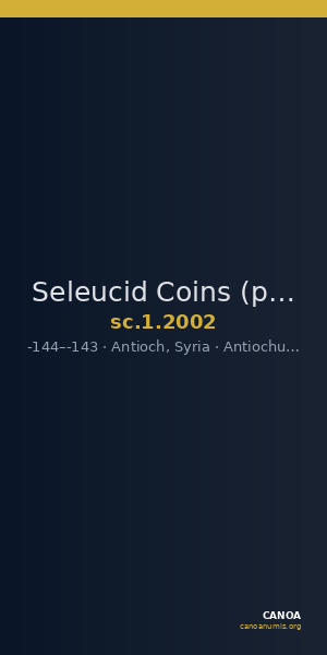 Seleucid Coins (part 2) 2002 — CANOA