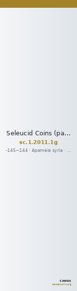Seleucid Coins (part 2) 2011.1g — CANOA