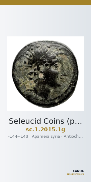 Seleucid Coins (part 2) 2015.1g — CANOA