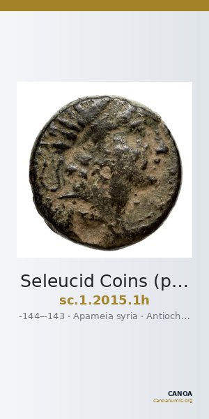 Seleucid Coins (part 2) 2015.1h — CANOA