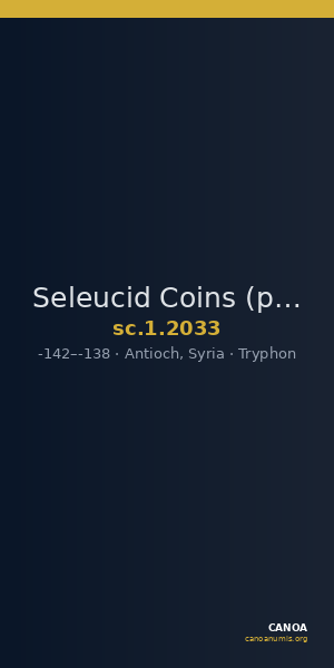 Seleucid Coins (part 2) 2033 — CANOA