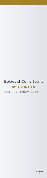Seleucid Coins (part 2) 2061.1a — CANOA