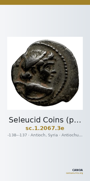 Seleucid Coins (part 2) 2067.3e — CANOA