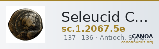 Seleucid Coins (part 2) 2067.5e — CANOA