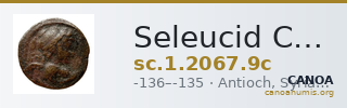 Seleucid Coins (part 2) 2067.9c — CANOA
