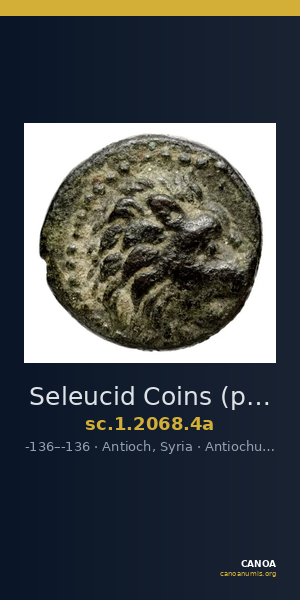 Seleucid Coins (part 2) 2068.4a — CANOA