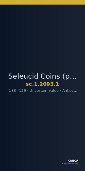Seleucid Coins (part 2) 2093.1 — CANOA
