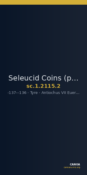 Seleucid Coins (part 2) 2115.2 — CANOA